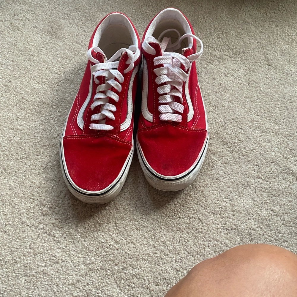 Vans Red and White Women's Sneakers